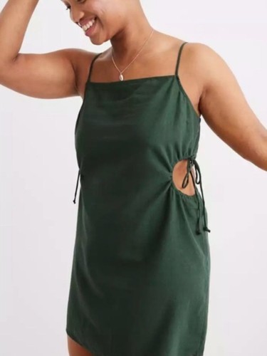 Aerie linen side cut - cut, green