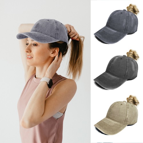 Ponytail stonewashed baseball - ponytail,