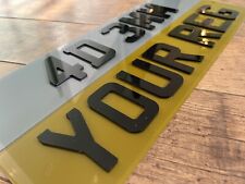 4D 3MM TINTED SHOW STYLE - 3MM GLOSS BLACK PAIR OF NUMBER PLATES SHOW STYLE ONLY