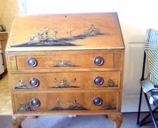 Chinese Inlaid Mahogany Desk