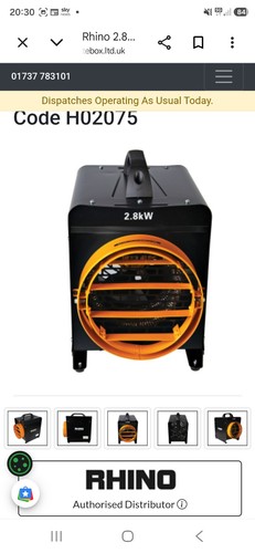 Rhino fh3 electric fan heater - rhino,