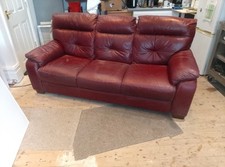Leather Sofa 3-Seater Complete With Harvey Leather Care Kit