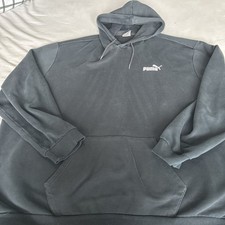 PUMA Men's pullover Hoodie, Black 5xl (xxxxxl) Kangaroo Pocket On Front