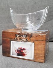 SWEDISH NYBRO CRYSTAL Boat Dish Bowl LL653 Paul Isling BOHUS SILLSKUTA, with box