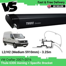 THULE 6300 3.25M AWNING BLACK + ADAPTER TO FIT VW CRAFTER L2/H2 2007-2016