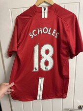 Manchester United 2007 Home Shirt Scholes 18 Large Collectors Item