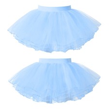 UK Kids Girl's Dance Tutu Skirt Princess 4 Layered Tulle Skirts Ballet Dancewear