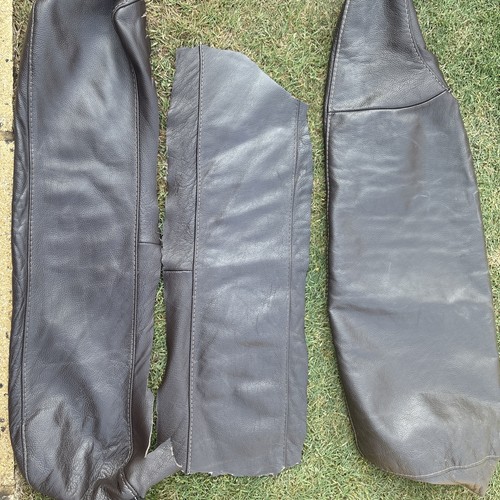 Genuine brown leather - off, cuts
