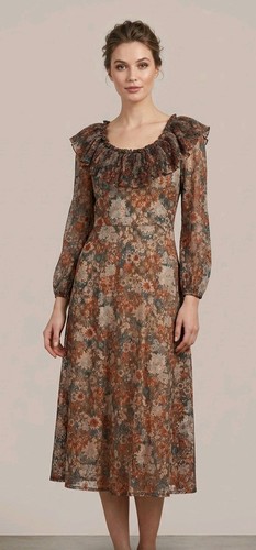 Vintage 70s floral midi - floral, dress