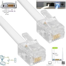 1M 2M 3M 5M 10M 15M 20M High Speed  ADSL RJ11 to RJ11 Internet Phone Modem White