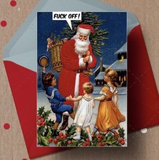 Christmas Card Rude Adult Funny Humour Rude Offensive Men Women Friend LOL XMAS