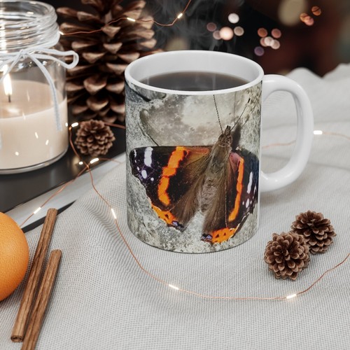 Red admiral butterfly mug - admiral,