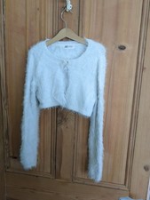 H&M Girls White Fluffy