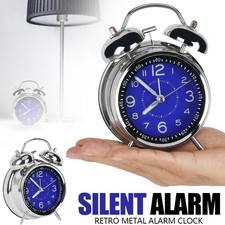 New Retro Loud Double Bell Mechanical Wound Alarm Clock W/ Night Light Decor UK