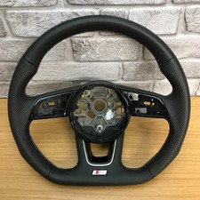 Genuine Audi S3 A3 8Y black leather flat bottom MFSW steering wheel. DSG. 14A