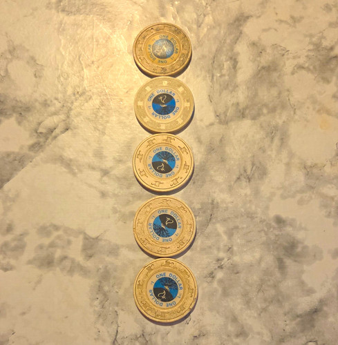 Lot casino chips blue - 5,