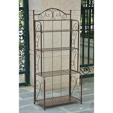 International Caravan Mandalay Folding Baker Rack Bronze