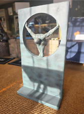 Naked man Sculpture figure diver statue teal blue Modern Art decor green blue