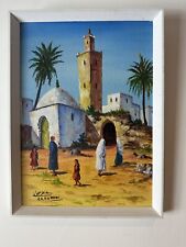 Vintage 1970s  Orientalist ? Moroccan  Oil Painting signed Rahmani