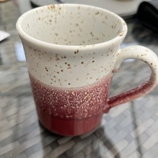 Maroon And White Speckled Mug By The Welsh Beaker Company.