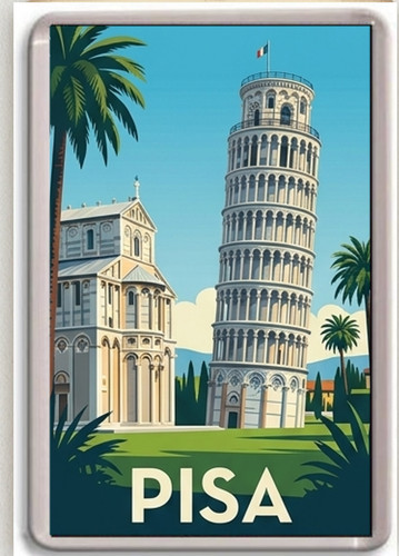 Fridge magnet leaning tower - fridge,