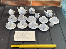Antique Tea Set Childs Victorian Ceramic Piece Beautiful Item Unusual Decor 4L