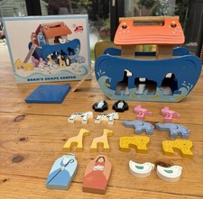 Le Toy Van Noah’s Ark Wooden Shape Sorter Toy Bible Montessori Pre School Age 3+