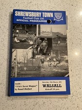 BEST PRICE - Shrewsbury Town v Walsall 13th Mar 1971 - FREEPOST 