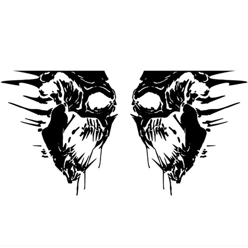 2pcs black skull vinyl - 2pcs,