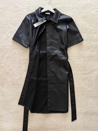 Faux leather dress women - faux,