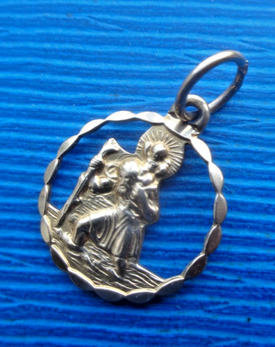 Gold christopher pendant - gold,