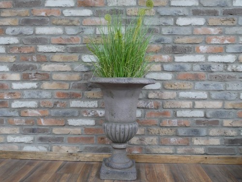 Stone grey fluted urn planter - stone,