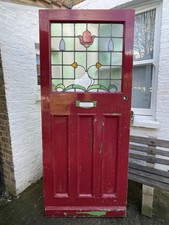 Reclaimed Stained Glass Front Door - c1920