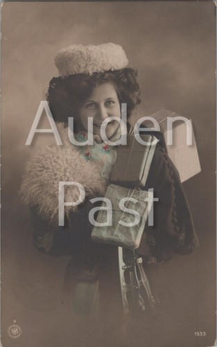 Vintage woman with gifts - woman,