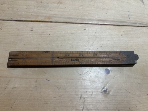 Vintage boxwood folding ruler - vintage,