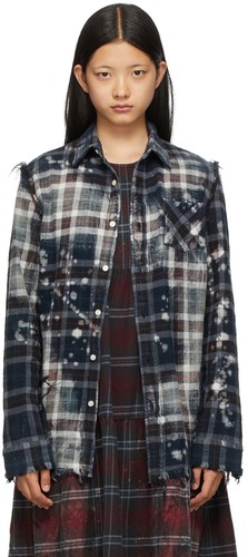 R13 navy plaid - navy,