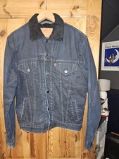 Levi’s Denim Trucker Vintage Jean Jacket Washed Black Mens label medium