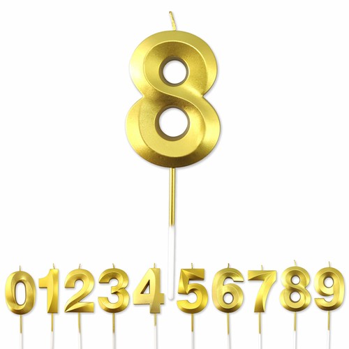 Birthday candle gold number - birthday,