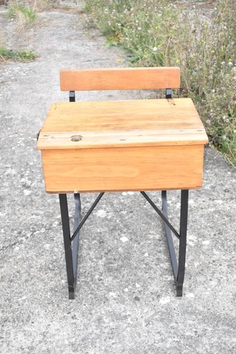 Vintage oak iron school - oak,