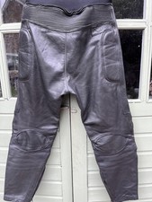 Vintage Mens Richa Leather Motorcycle Trousers Black UK Size 30" Waist Biker