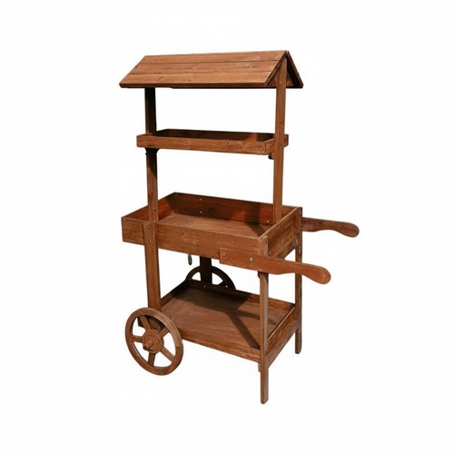 Wooden flower wagon - wooden,