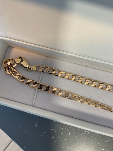 9ct gold curb chain necklace - gold,