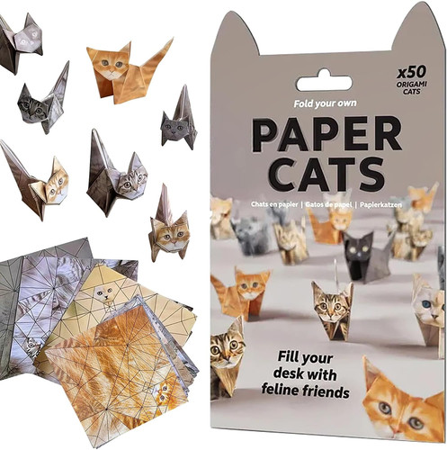Diy origami paper cats - 3d,