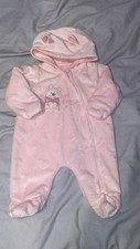 Baby Girl Pink Winnie The Pooh Tiny Baby Sleepsuit/Snowsuit. Asda