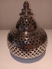 MORROCAN OUTSIDE CANDLE LAMP. CHROME FINISH. LAST ONE.