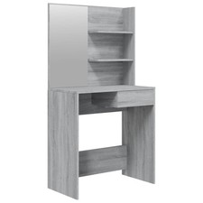 Dressing Table with Mirror Grey Sonoma Vanity Desk Jewellery vidaXL