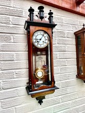 1900 Antique Vienna Chiming Clock In Walnut Lenzkirch A Like 14 Day Duration