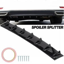 Universal 33" Car Gloss Black Rear Bumper 7 Shark Fins Spoiler Wing Lip Diffuser