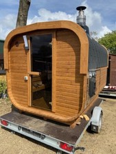 Wood-fired garden barrel SAUNA RENTAL - sauna Hire £175 per day