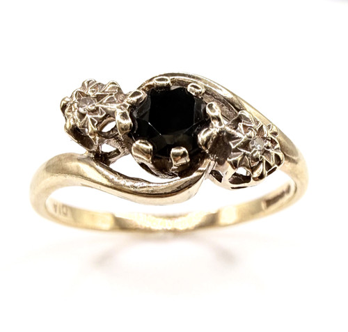 9ct gold sapphire diamond - gold, &